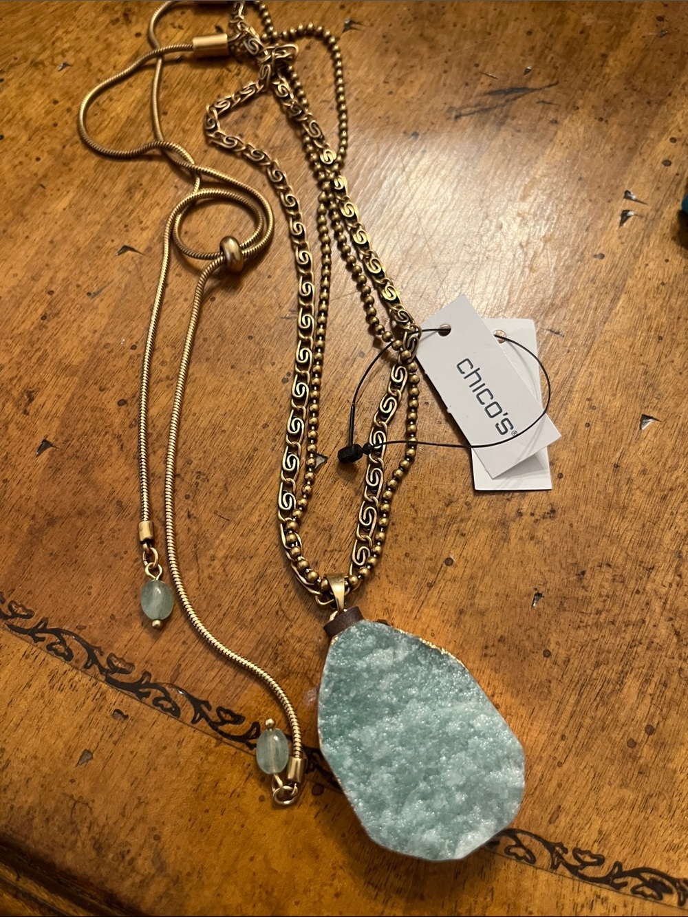 Chicos Adjustable Druzy Necklace